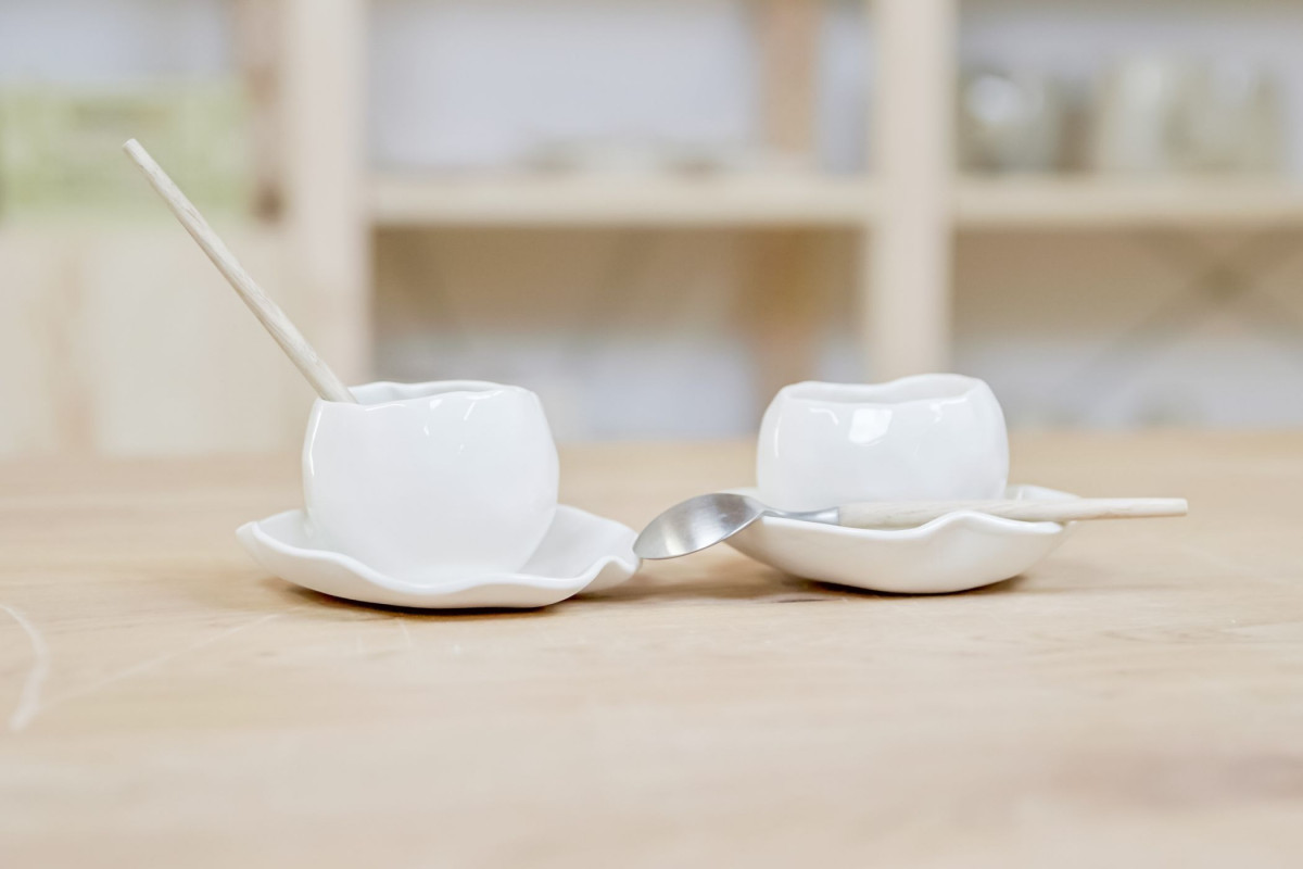 Modelez votre duo de tasses à café en porcelaine