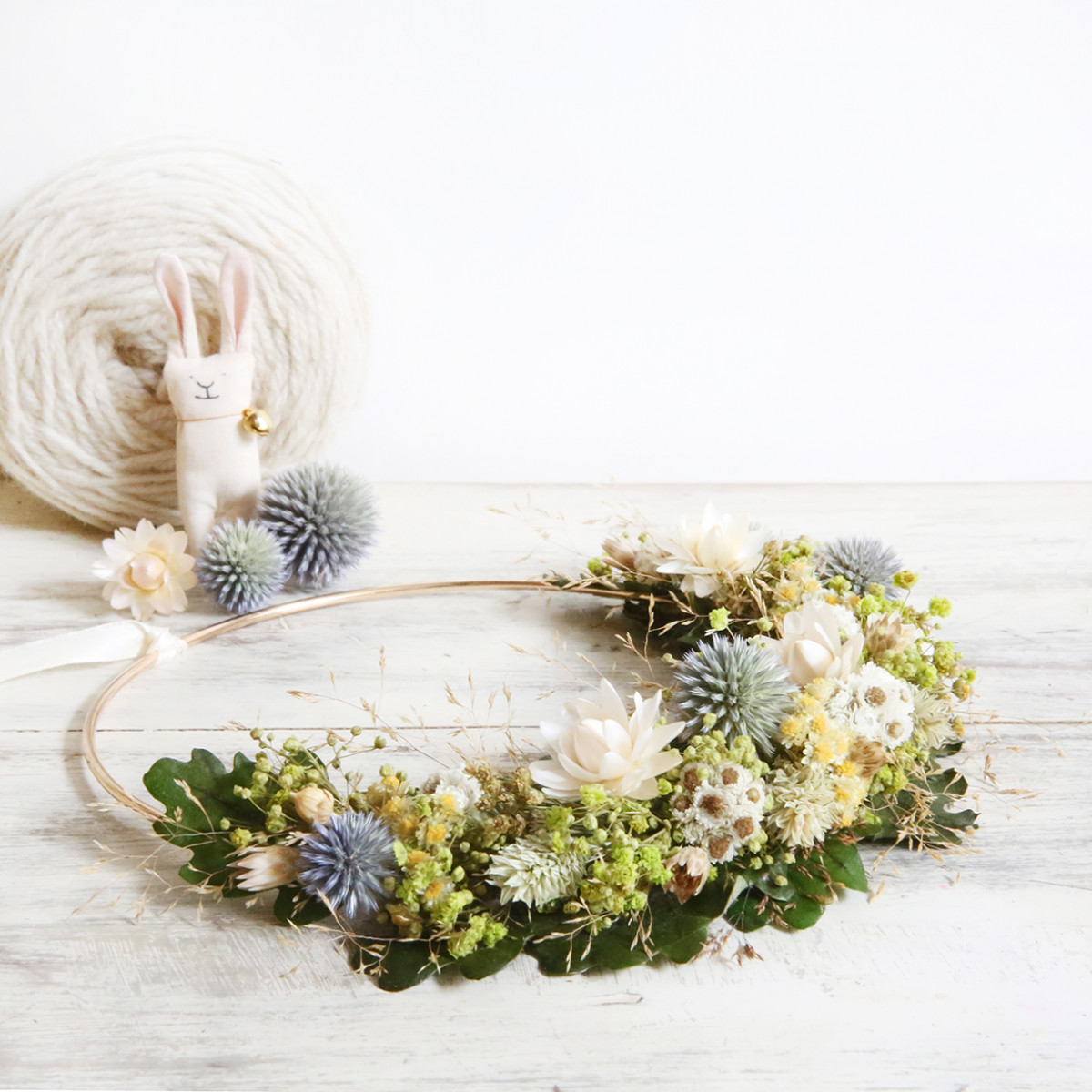 Réalisez votre couronne de fleurs séchées