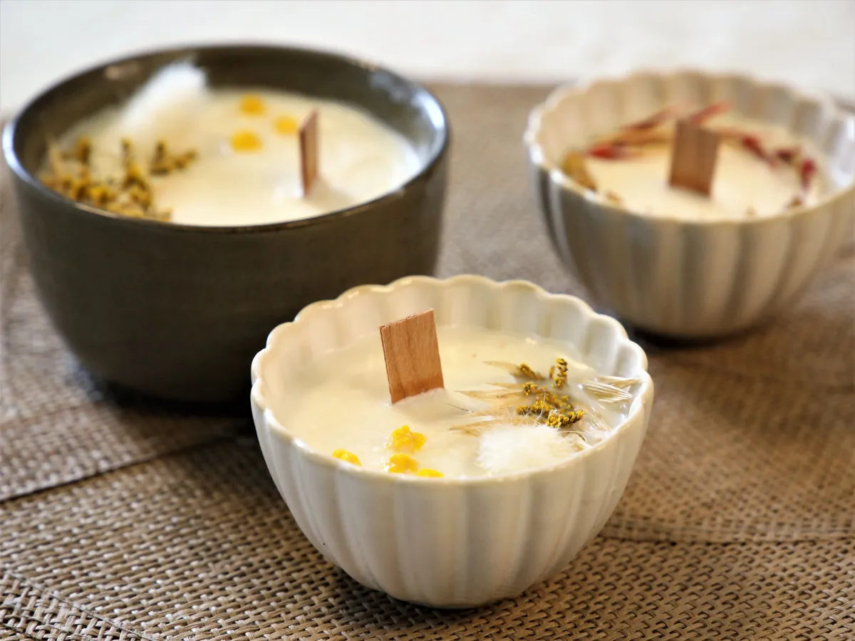 Réalisez votre bougie fleurie