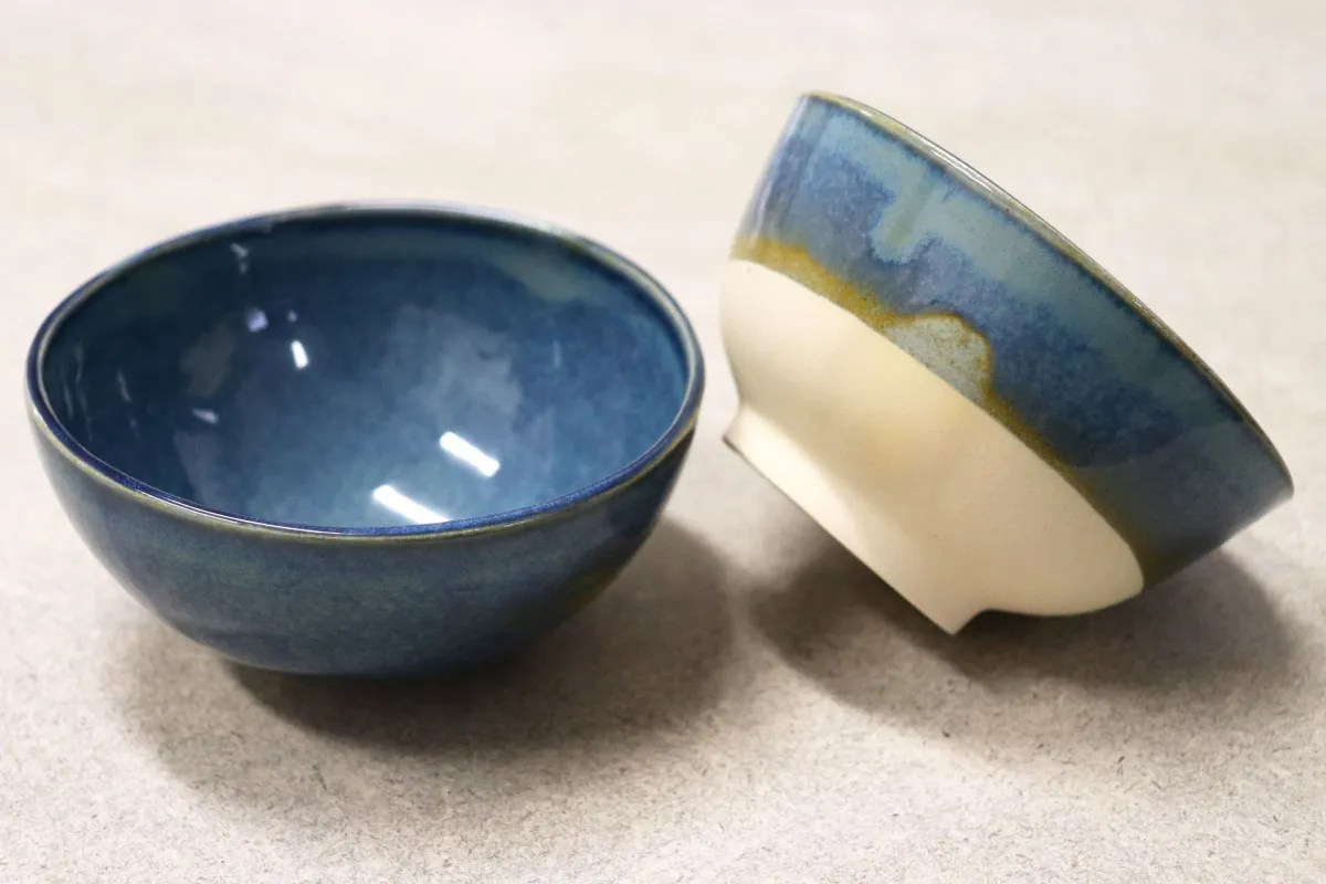 Turn a pair of ceramic bowls