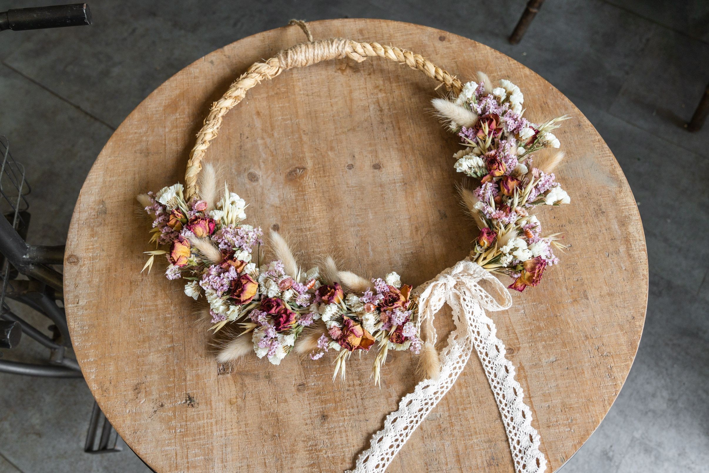 Réalisez votre couronne de fleurs séchées