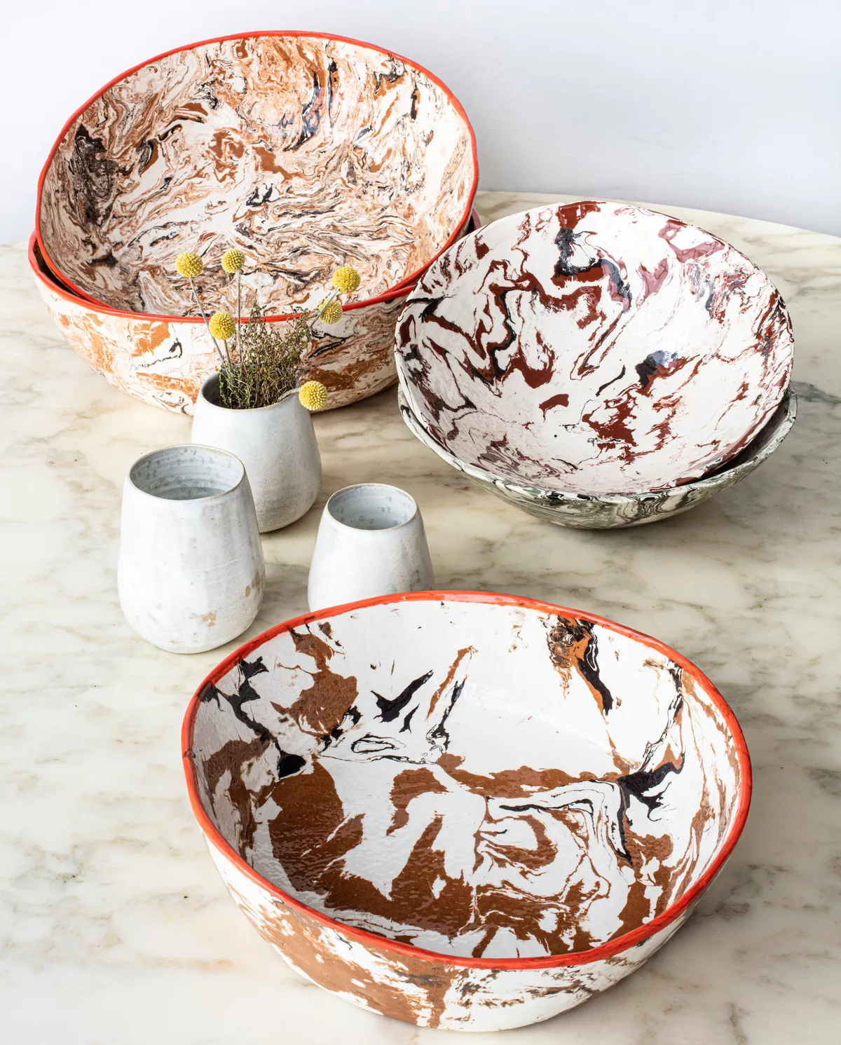 Réalisez votre saladier ou deux bols en terre mélée