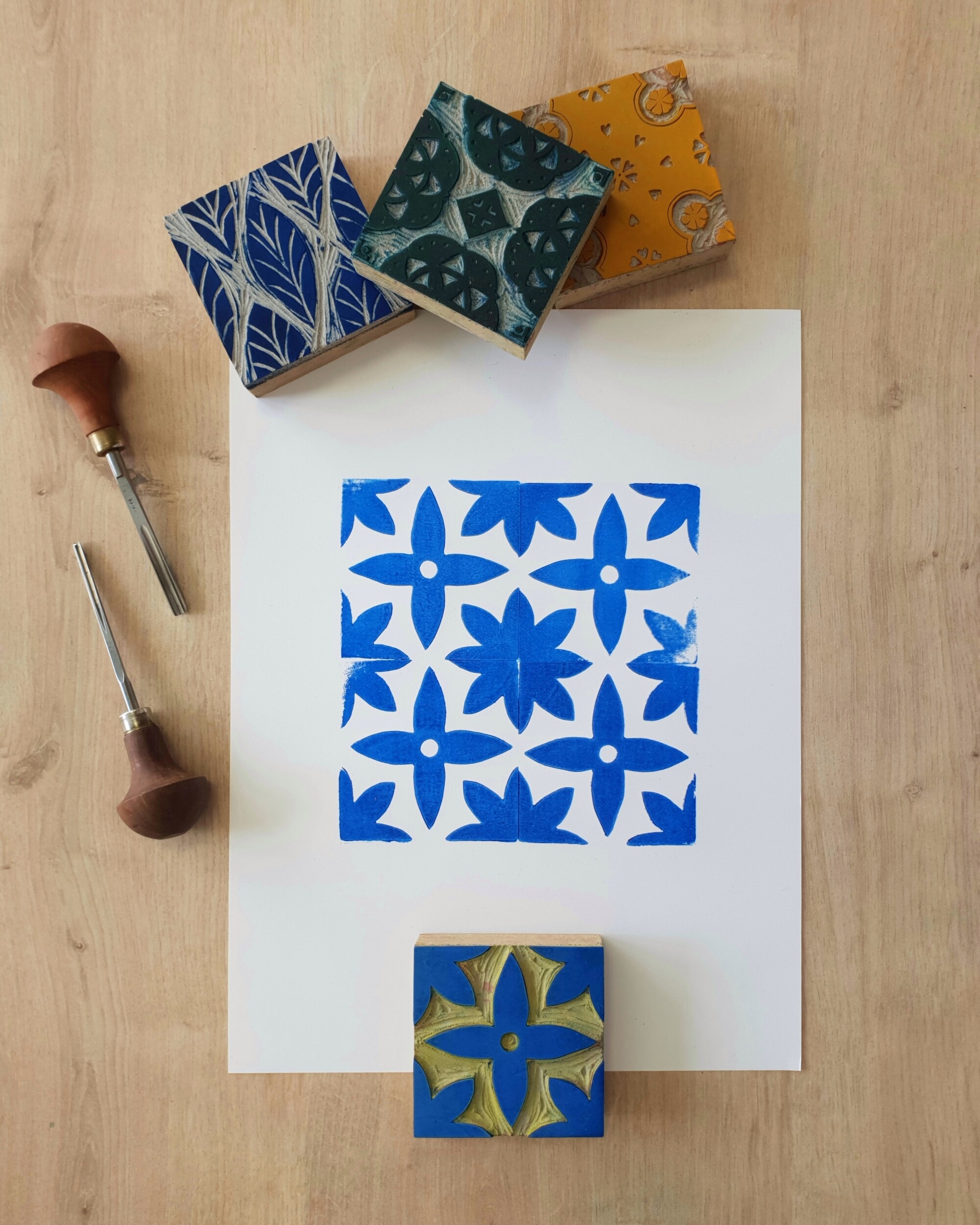 Wecandoo - Créez votre motif azulejos en linogravure - Image n°1