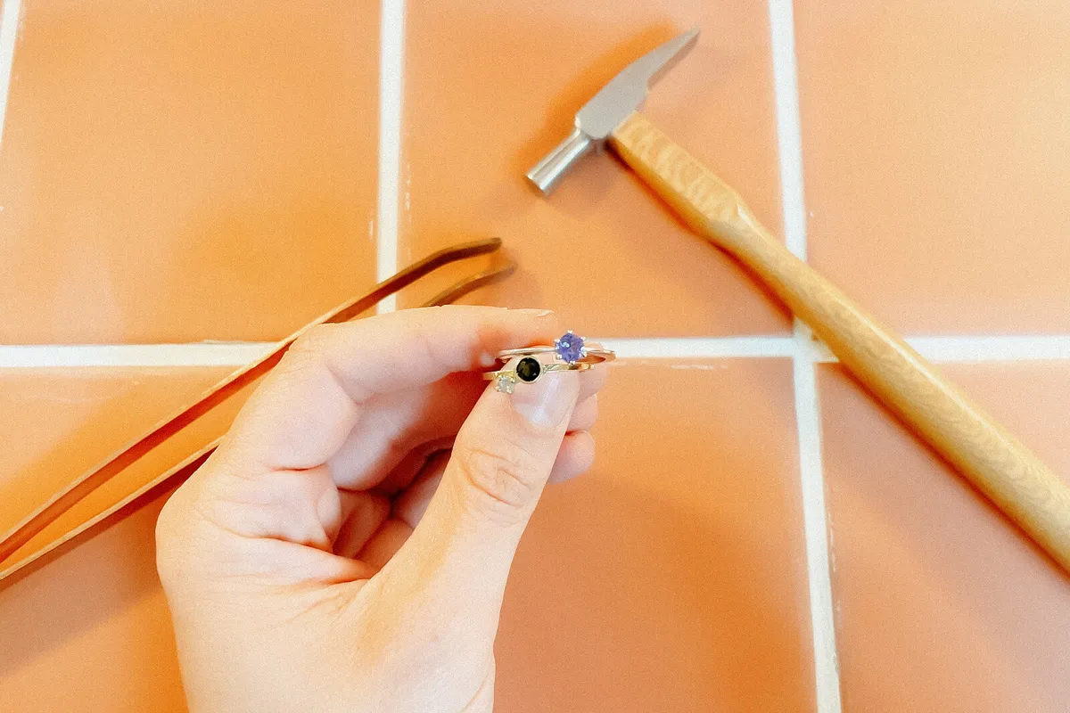 Make your own silver ring set with a natural stone