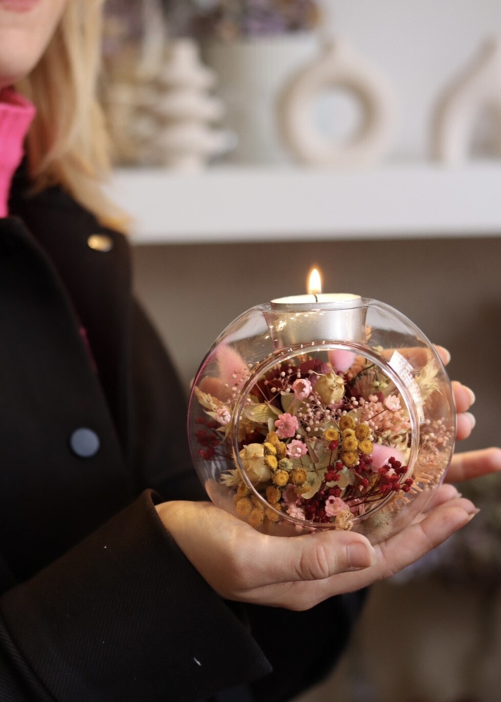 Créez votre bougeoir de fleurs séchées