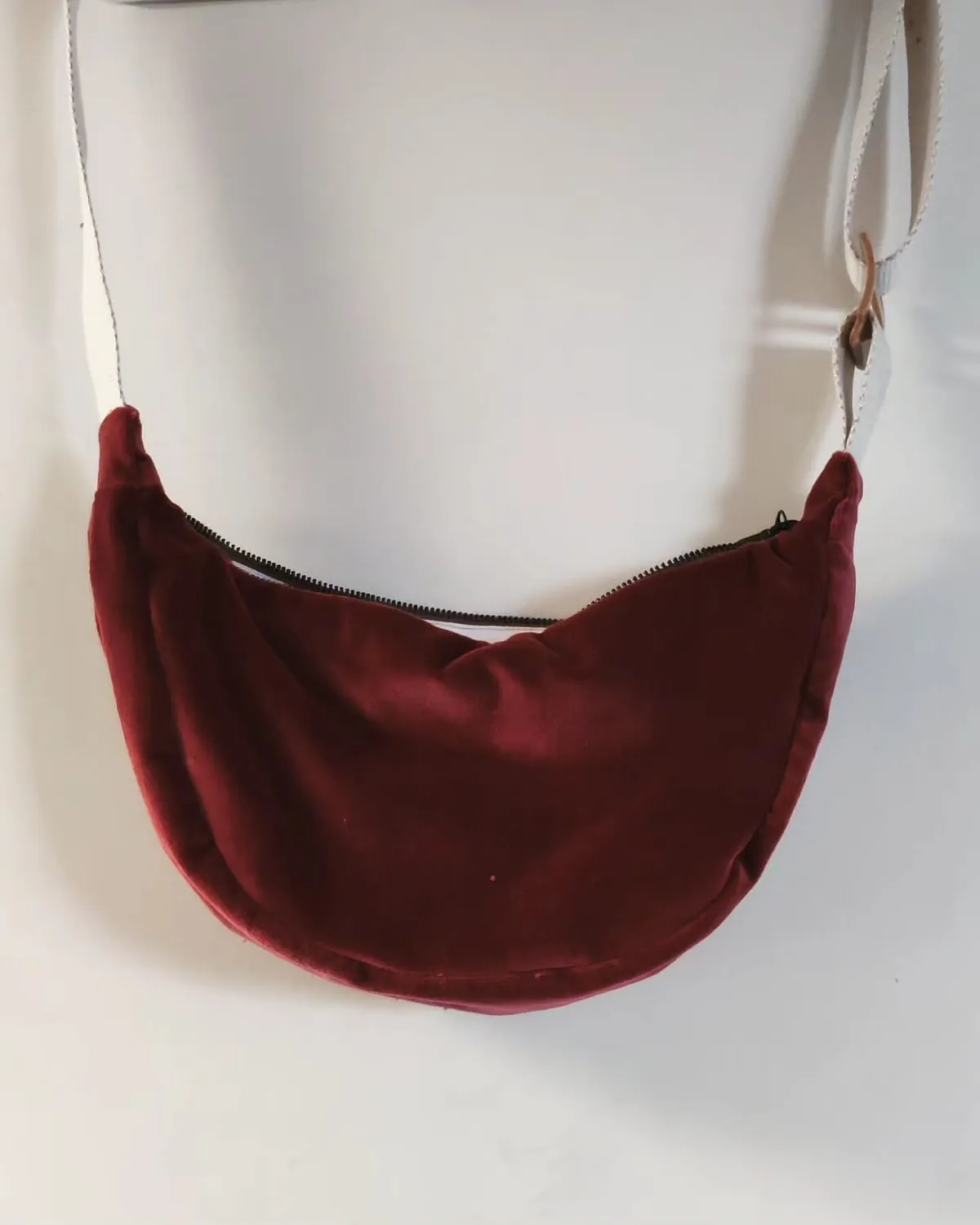 Sew your own upcycled crescent bag