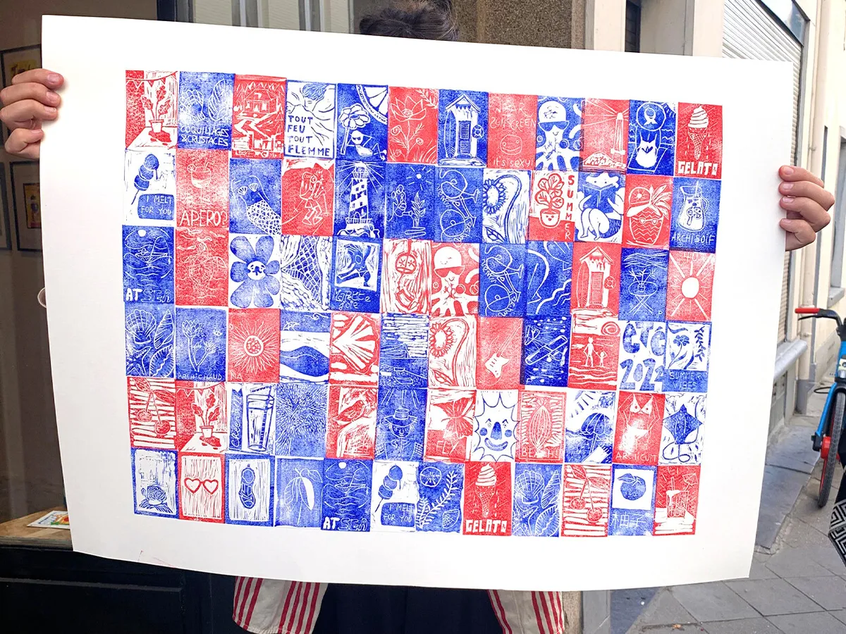 Créez une oeuvre collective en gravure en groupe