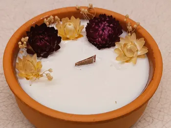 Fabriquez votre bougie fleurie