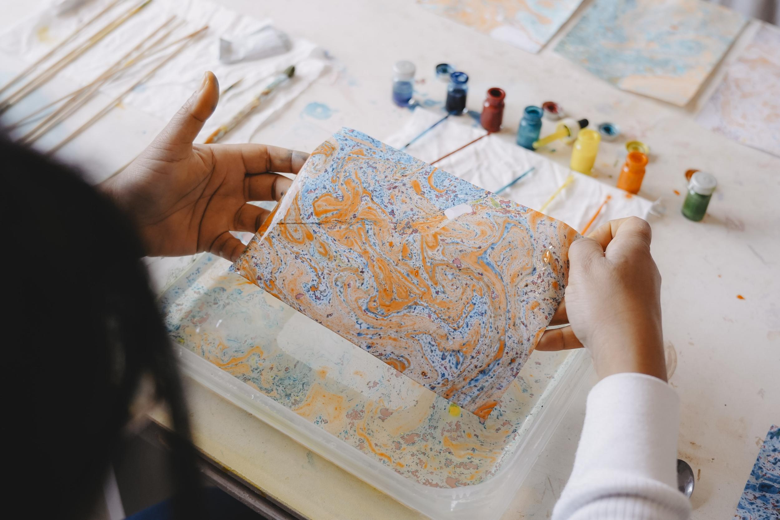 Fabriquez votre papier marbré