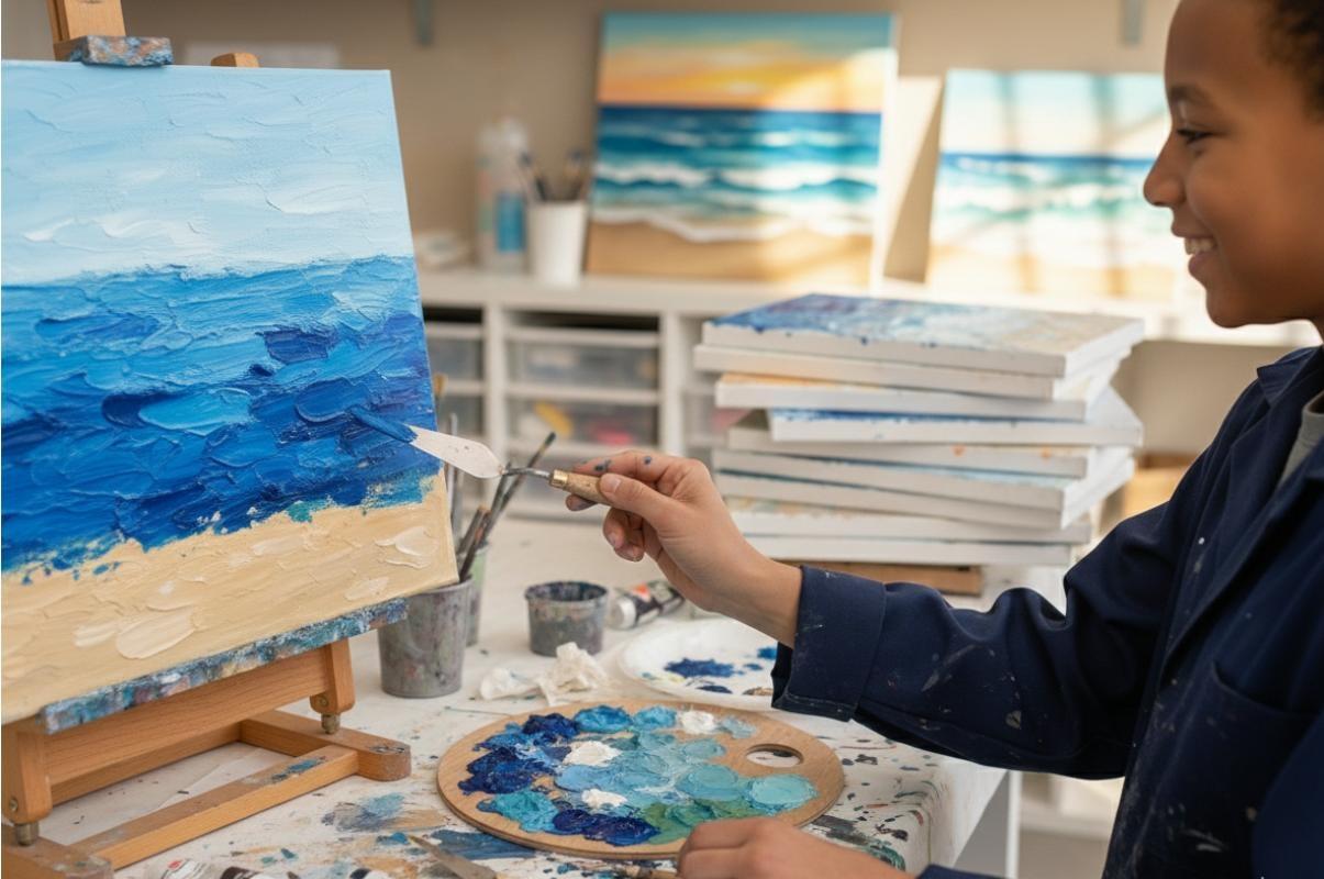 Réalise ta peinture au couteau avec Morgan, Nel et leur équipe - Image n°1 - Wecandoo