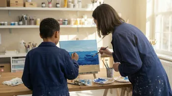 Réalisez votre peinture au couteau avec votre enfant